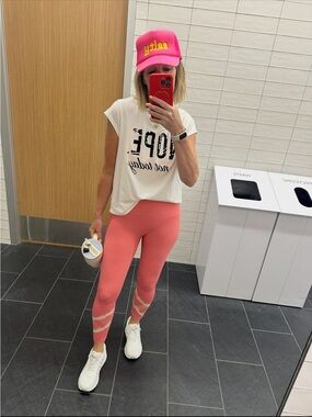 Women's Pink High-Rise Tie-Dye Active Leggings